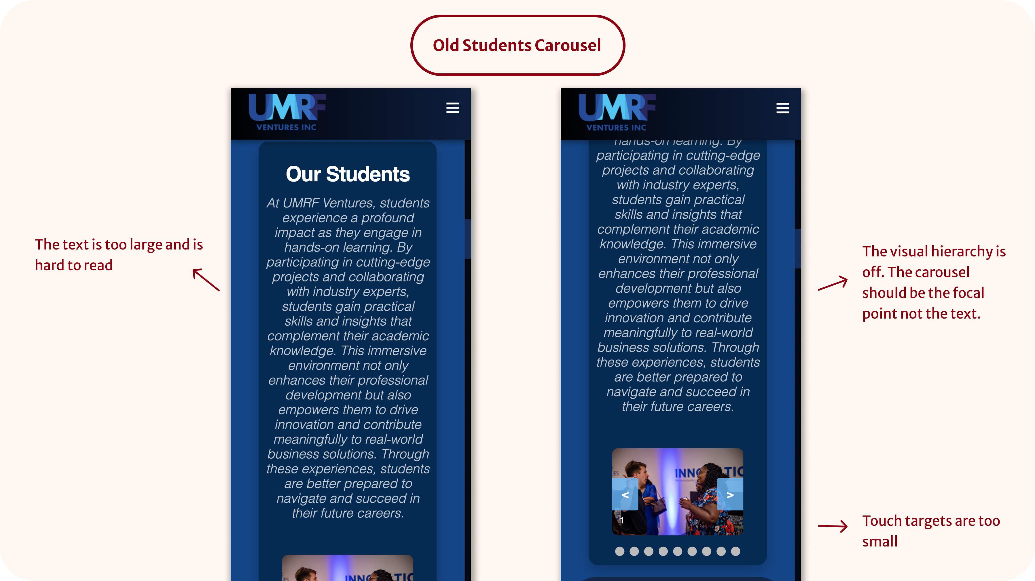 Original carousel mobile design